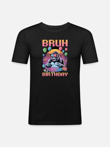 Birthday Gamer VR - Männer Slim Fit T-Shirt - Schwarz