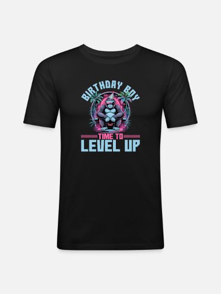 Birthday Gamer VR - Männer Slim Fit T-Shirt - Schwarz
