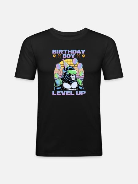 Birthday Gamer VR - Männer Slim Fit T-Shirt - Schwarz