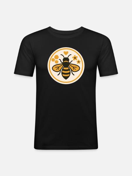 Save the Bees - Nature Bee Motif - Men's Slim Fit T-Shirt - black