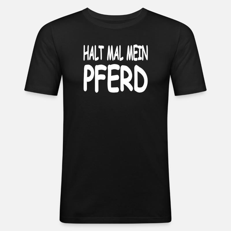 Pferde - Männer Slim Fit T-Shirt - Schwarz