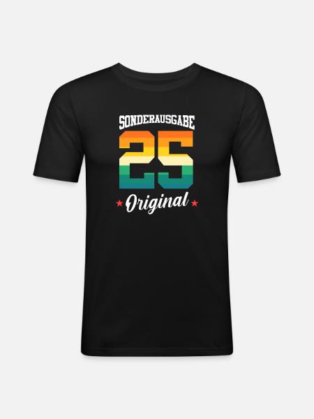 25 Anniversaire - T-shirt près du corps Homme - noir