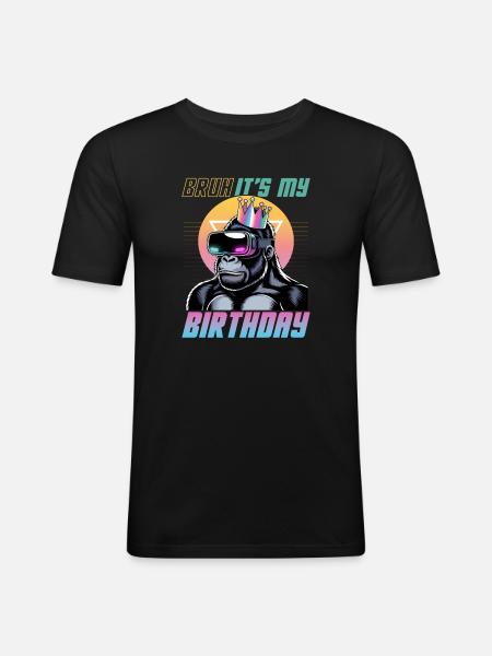 Birthday Gamer VR - Men's Slim Fit T-Shirt - black