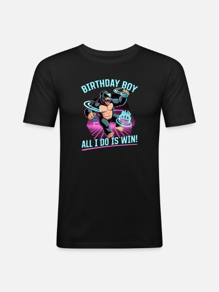 Birthday Gamer VR - Männer Slim Fit T-Shirt - Schwarz