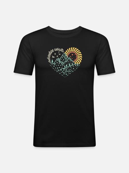 Adventure Awaits – Glowing Night-Hike Vibe - Men's Slim Fit T-Shirt - black