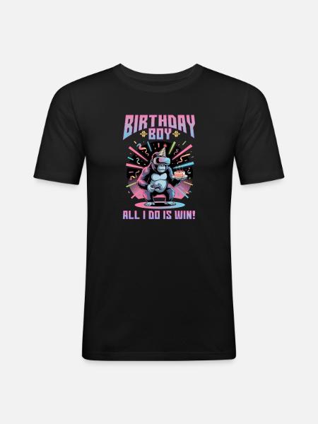 Birthday Gamer VR - Men's Slim Fit T-Shirt - black