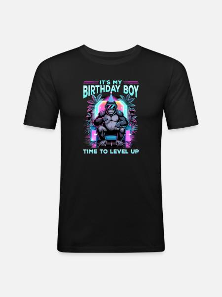 Birthday Gamer VR - Men's Slim Fit T-Shirt - black