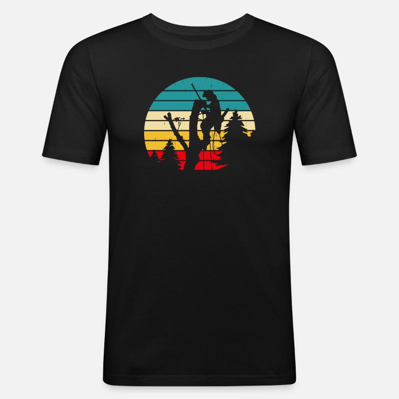 Lustiges Holzarbeiter Waldarbeiter Geschenk - Männer Slim Fit T-Shirt - Schwarz