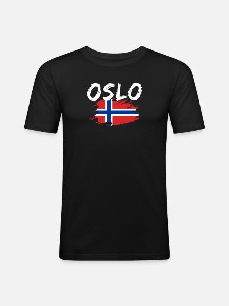 Oslo, Norway - Men's Slim Fit T-Shirt - black