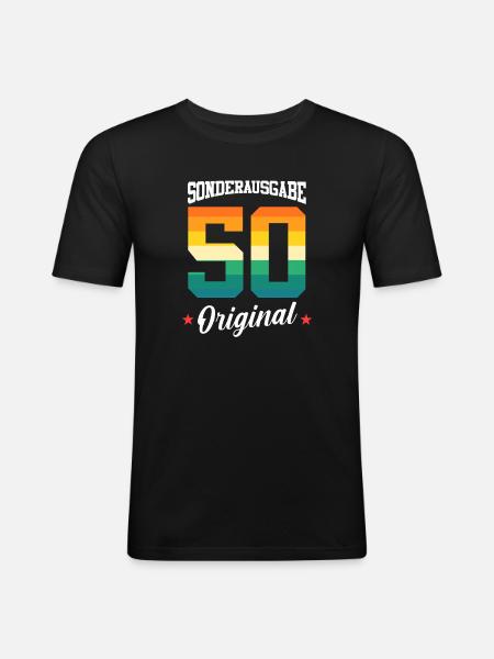50 Birthday - Men's Slim Fit T-Shirt - black