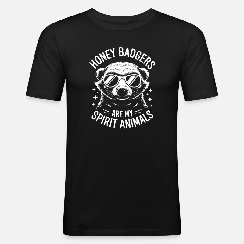 Honigdachs Spruch Lustiges Honigdachs Geschenk - Männer Slim Fit T-Shirt - Schwarz