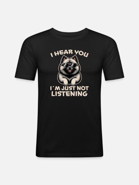 Keeshond Saying Dogs Funny Keeshond Gift - Men's Slim Fit T-Shirt - black