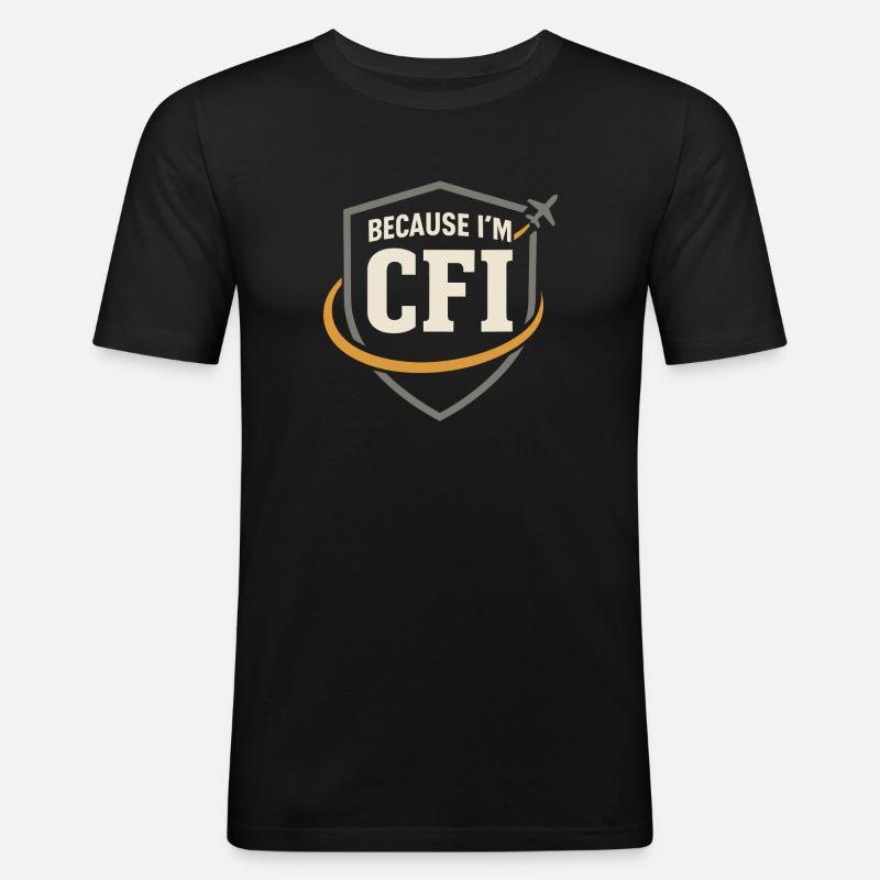 Fluglehrer Cfi Pilot Luftfahrtlehrer - Männer Slim Fit T-Shirt - Schwarz