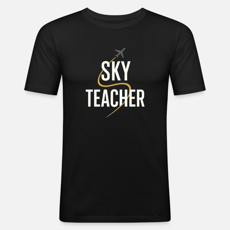 Fluglehrer Cfi Pilot Luftfahrtlehrer - Männer Slim Fit T-Shirt - Schwarz