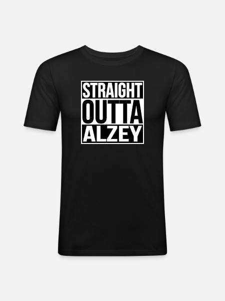 Straight Outta Alzey - Men's Slim Fit T-Shirt - black