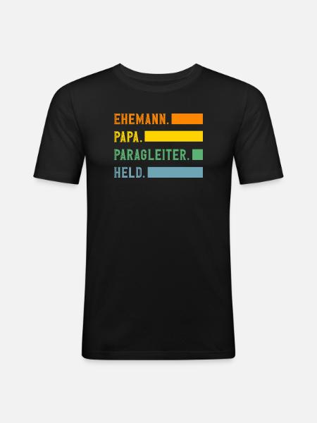 husband dad paragliding adventure paragliding - Men's Slim Fit T-Shirt - black