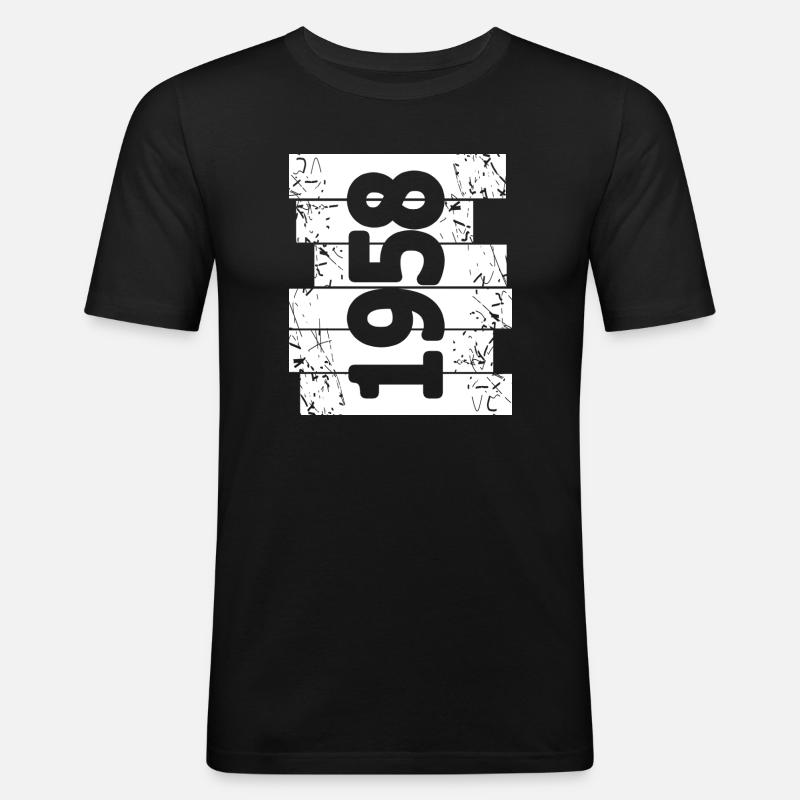 Eltern 1958 - Männer Slim Fit T-Shirt - Schwarz