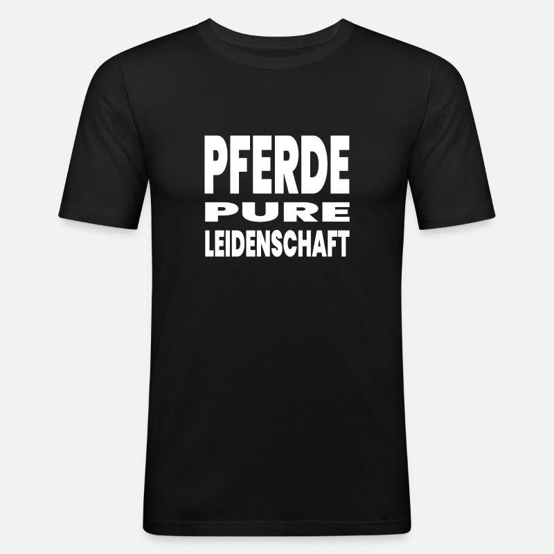 Pferde - Männer Slim Fit T-Shirt - Schwarz