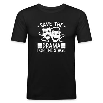 Théâtre Sauver le drame Acteur Conception musicale - T-shirt près du corps Homme - noir - Devant - Nik (191cm)
