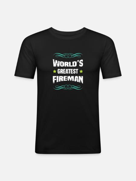 World's best firefighter - Men's Slim Fit T-Shirt - black
