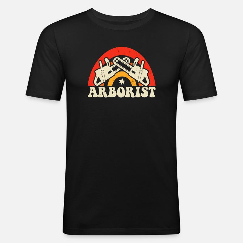 Baumpfleger Holzarbeiter Waldarbeiter Geschenk - Männer Slim Fit T-Shirt - Schwarz
