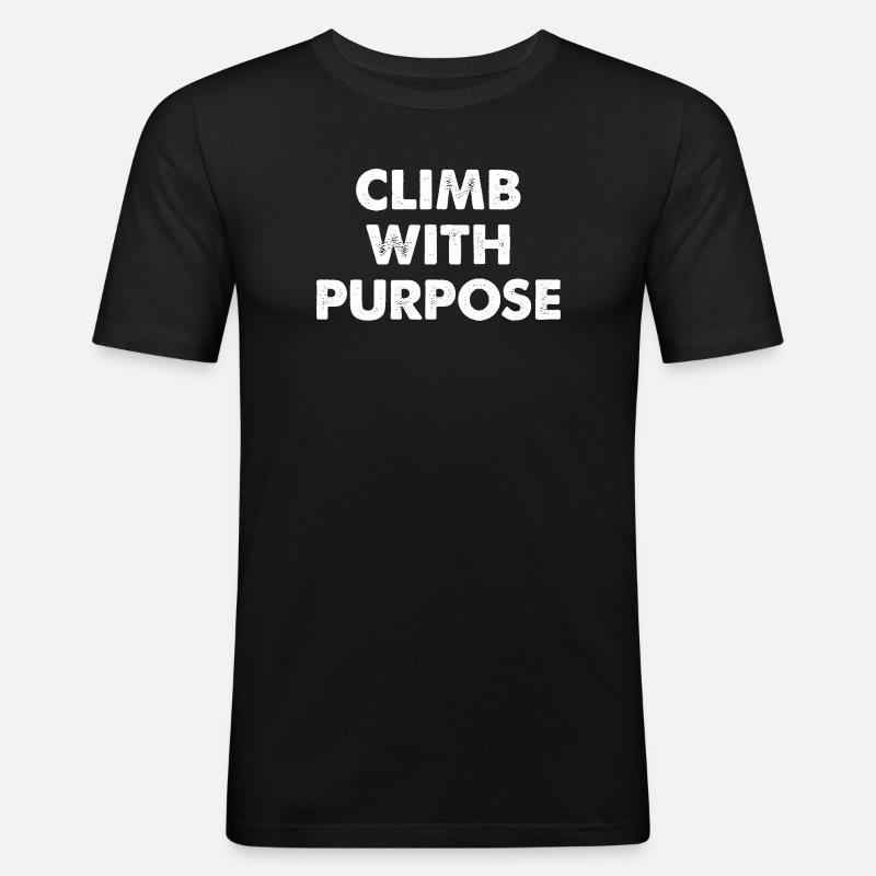 Climb With Purpose - Männer Slim Fit T-Shirt - Schwarz