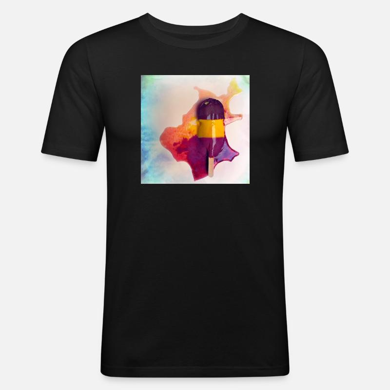 Popsicle - Männer Slim Fit T-Shirt - Schwarz