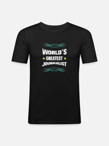 World's Best Journalist - Men's Slim Fit T-Shirt - black