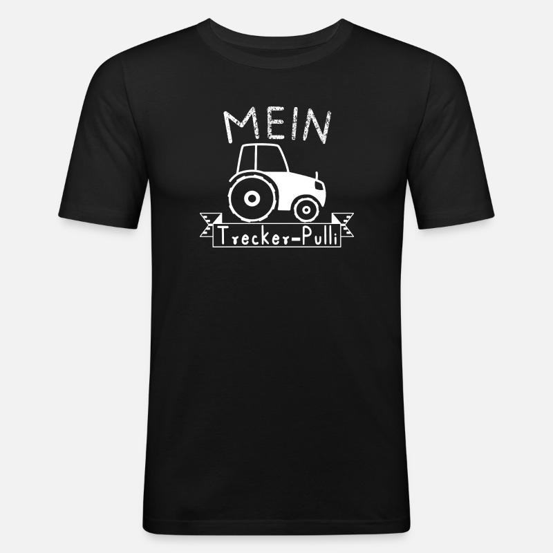 Mein Treckerpulli Traktor - Männer Slim Fit T-Shirt - Schwarz