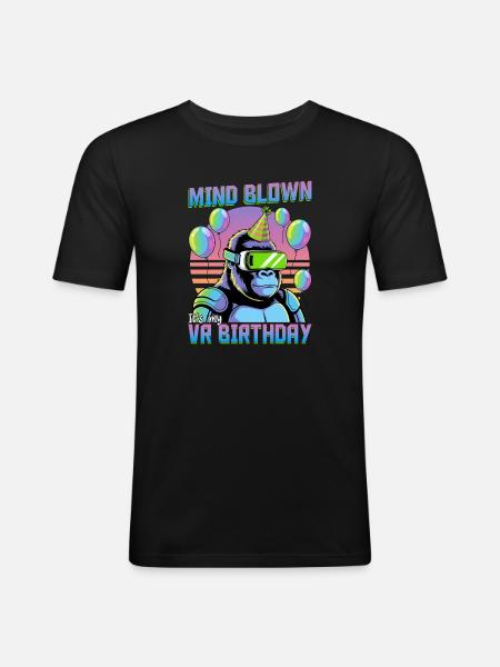 Birthday Gamer VR - Men's Slim Fit T-Shirt - black