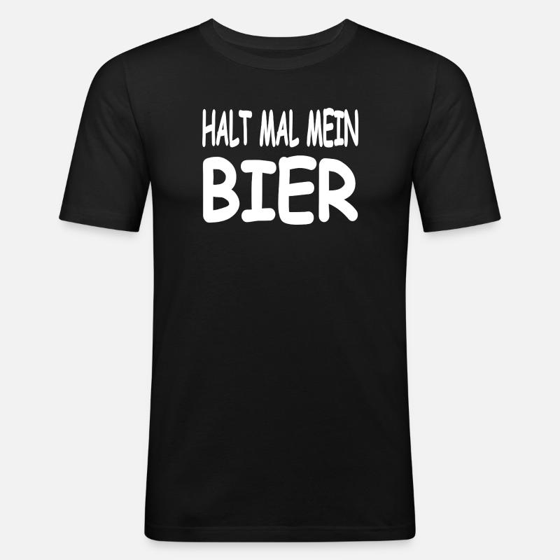 Bier - Männer Slim Fit T-Shirt - Schwarz