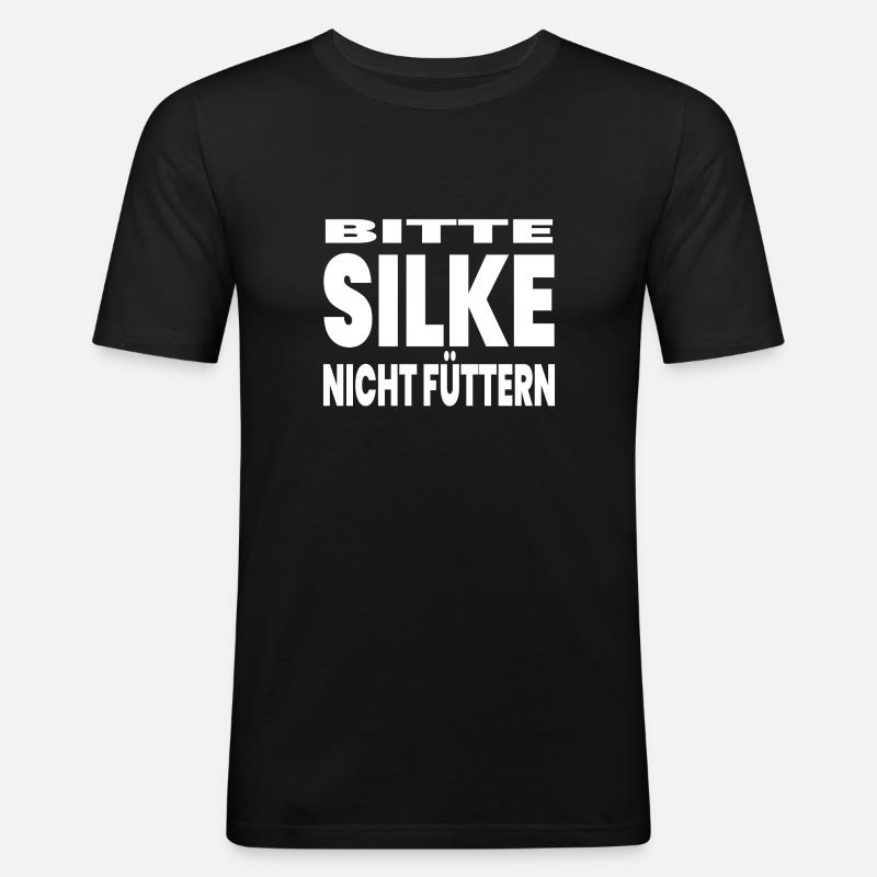 Silke - Männer Slim Fit T-Shirt - Schwarz