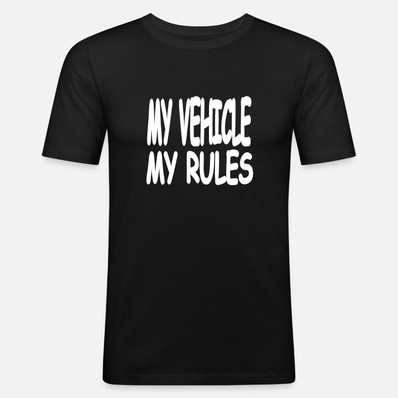 Fahrzeug - Männer Slim Fit T-Shirt - Schwarz