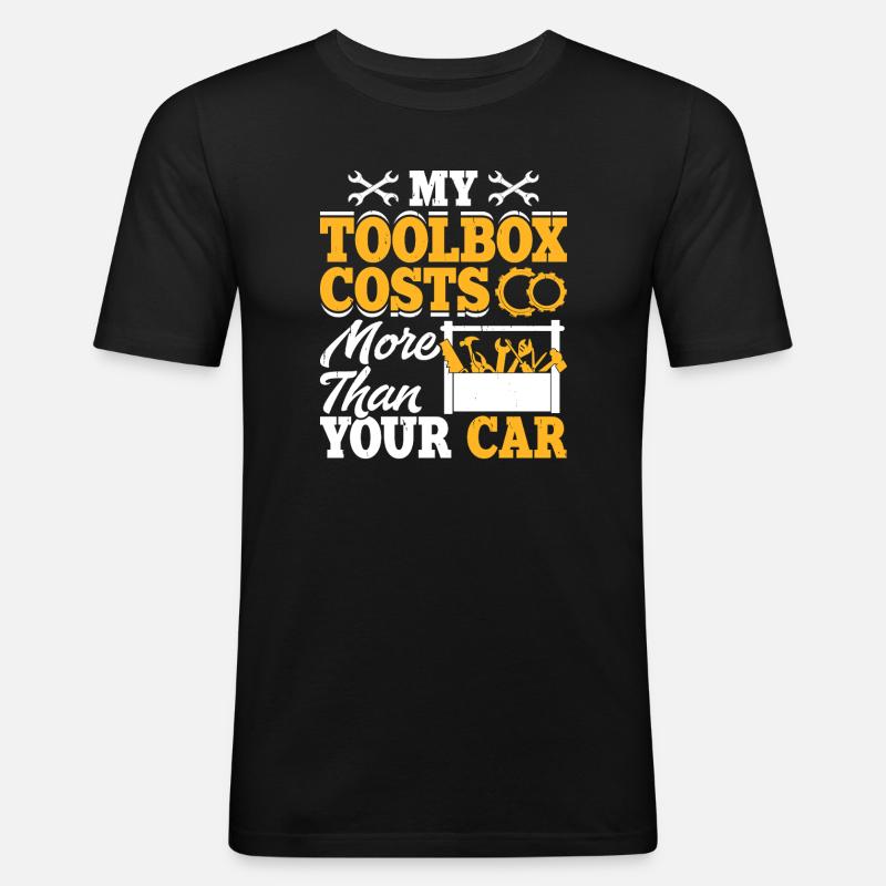 Mechaniker Mechatroniker Schrauber Geschenk - Männer Slim Fit T-Shirt - Schwarz