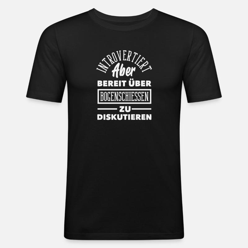 Ich gehe Bogenschießen - Männer Slim Fit T-Shirt - Schwarz