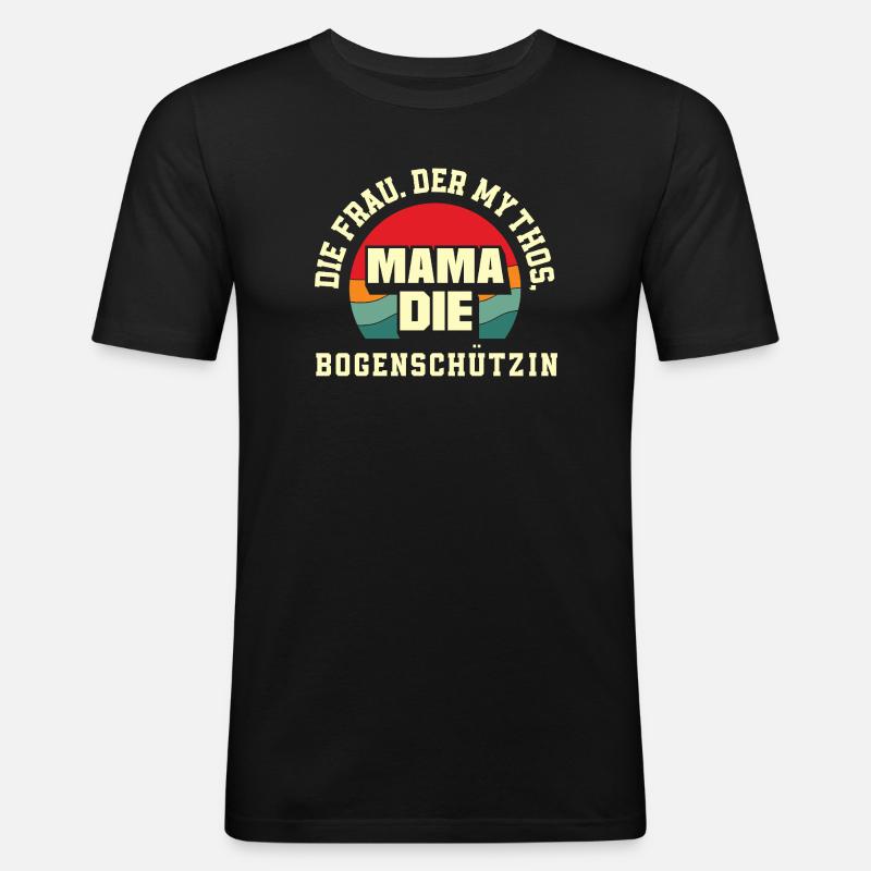 Ich gehe Bogenschießen - Männer Slim Fit T-Shirt - Schwarz