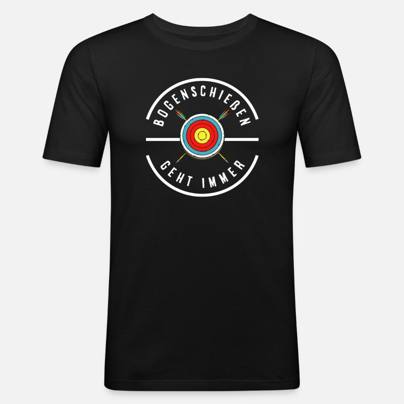 Ich gehe Bogenschießen - Männer Slim Fit T-Shirt - Schwarz