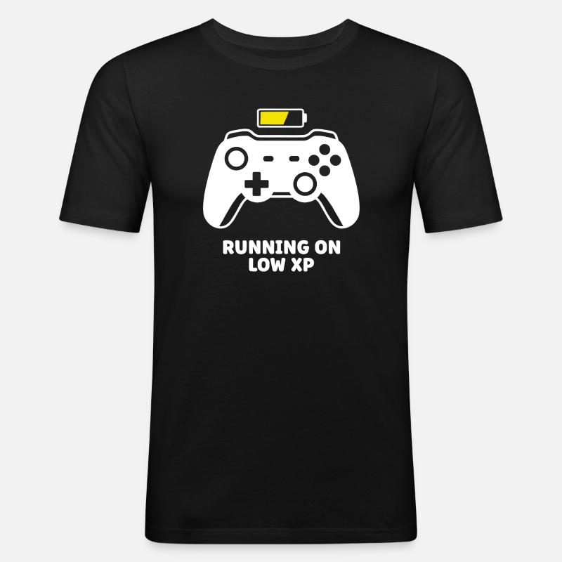 Running on Low XP Controller - Männer Slim Fit T-Shirt - Schwarz