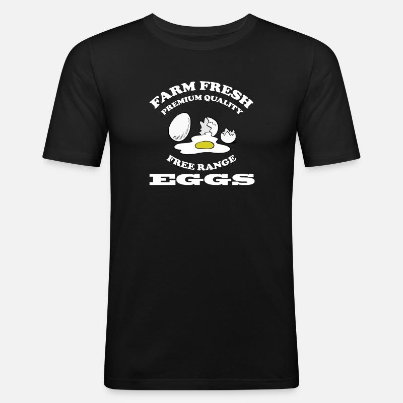 EGGS - Männer Slim Fit T-Shirt - Schwarz
