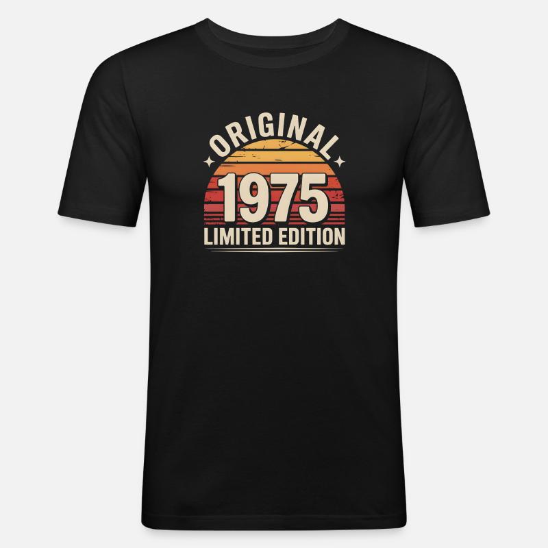 Original 1975 Edition Retro - Männer Slim Fit T-Shirt - Schwarz