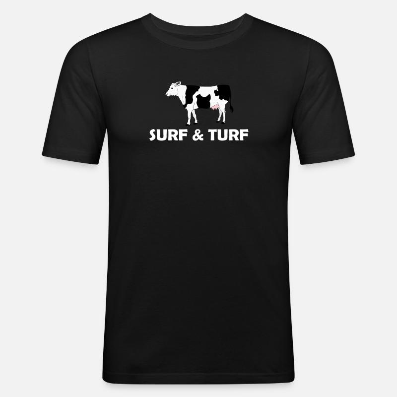 SURF AND TURF - Männer Slim Fit T-Shirt - Schwarz