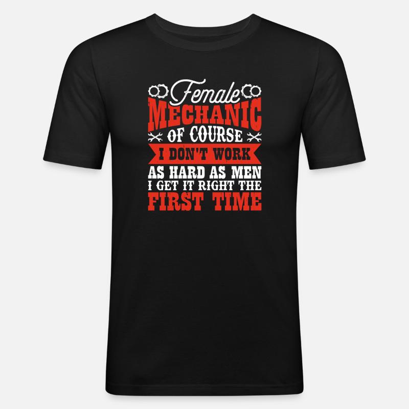 Mechaniker Mechatroniker Schrauber Geschenk - Männer Slim Fit T-Shirt - Schwarz