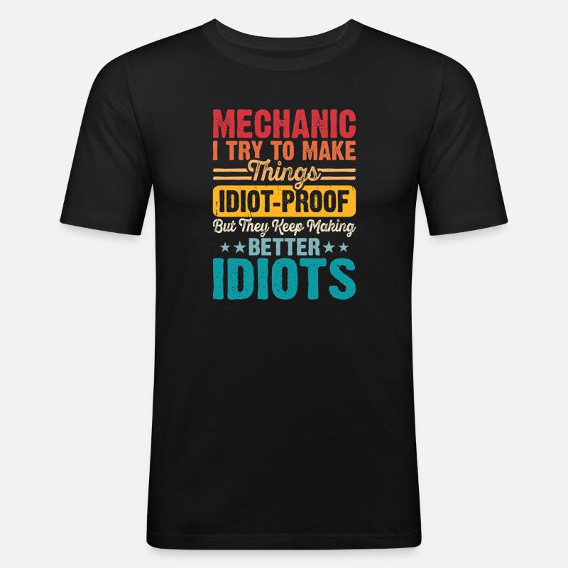 Mechanic Mechatronics Technician Handyman Gift - Men's Slim Fit T-Shirt - black
