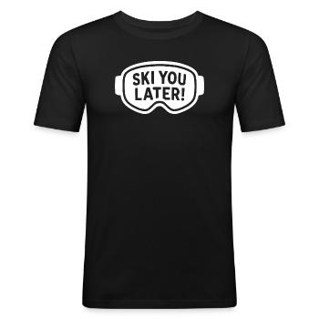 Lunettes de ski – À plus tard ! – Proverbes - T-shirt près du corps Homme - noir - Devant - Nik (191cm)