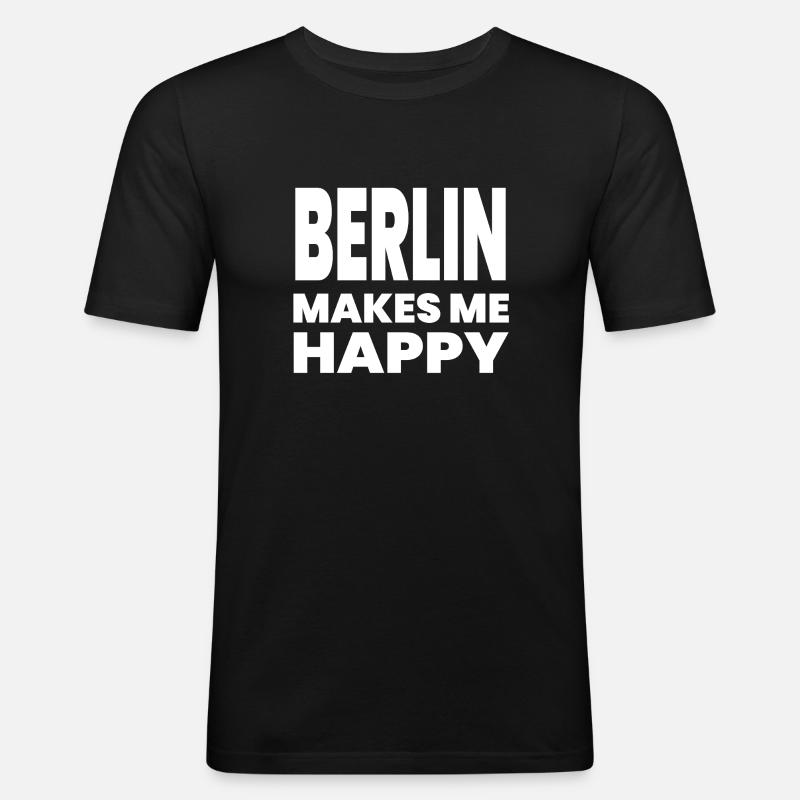Berlin - Männer Slim Fit T-Shirt - Schwarz