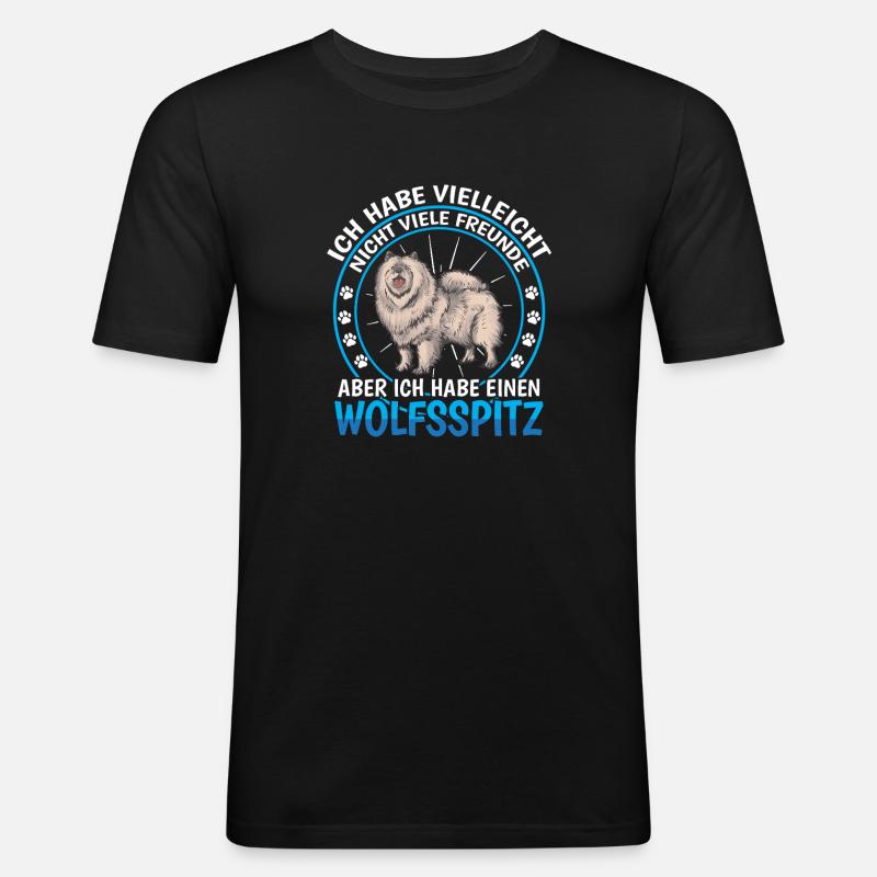 Wolfsspitz ist Freund Deutscher Wolfsspitz - Männer Slim Fit T-Shirt - Schwarz