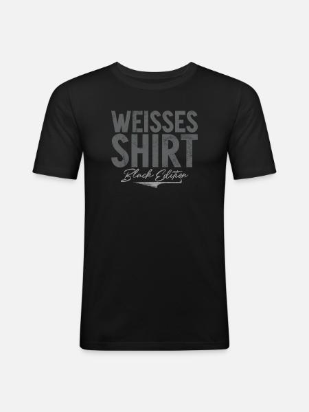 White Shirt Black Edition Funny Saying - Men's Slim Fit T-Shirt - black