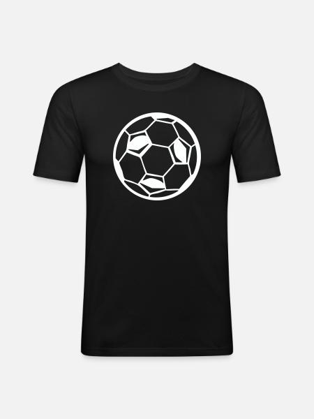 Fussball Ball Soccer - Männer Slim Fit T-Shirt - Schwarz