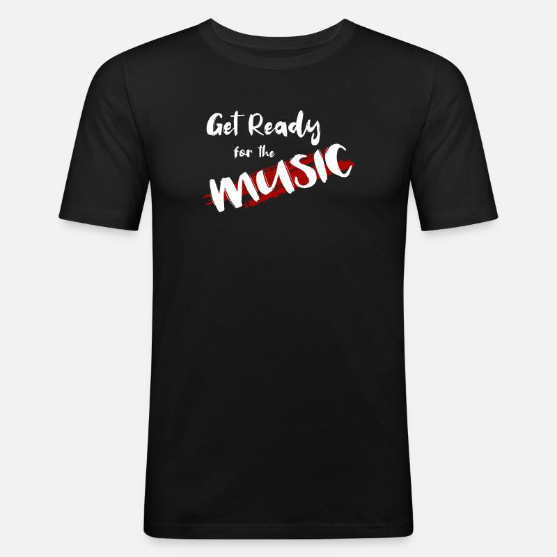 Get Ready - Männer Slim Fit T-Shirt - Schwarz