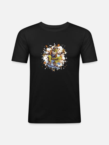 Frog Snowboard - Men's Slim Fit T-Shirt - black